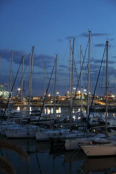 Valencia Espanha Junho 2018 Bela Vista Sobre Iates Portos Marítimos — Fotografia de Stock