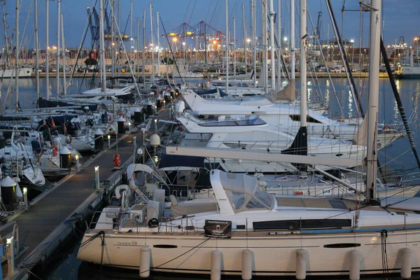 Valencia Spagna Giugno 2018 Splendida Vista Yacht Porti Marittimi Durante — Foto Stock