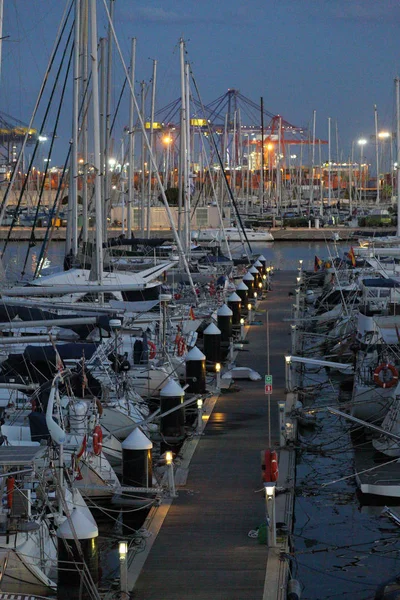 Valencia España Junio 2018 Hermosa Vista Yates Puerto Marítimo Temporada — Foto de Stock