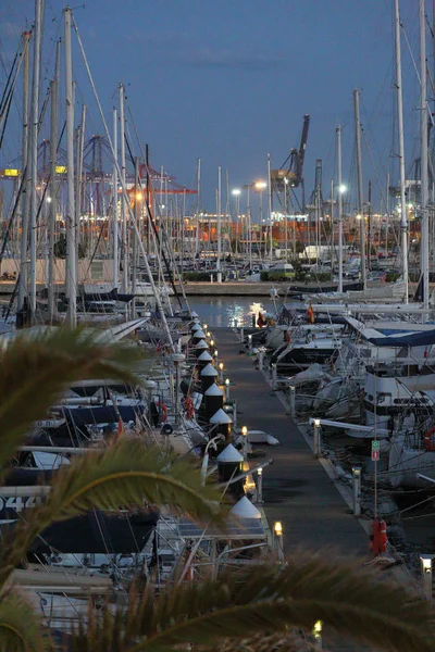 Валенсія Іспанія Червня 2018 Гарний Вид Яхти Морський Порт Літній — стокове фото