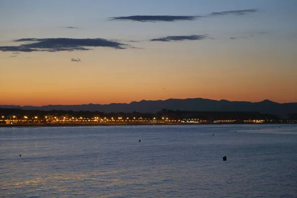 Pittoreska Solnedgången Vid Havet Valencia — Stockfoto