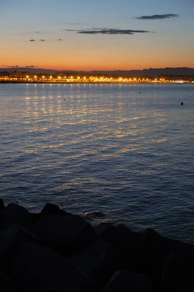 Mediterraner Sonnenuntergang Meer Valencia — Stockfoto