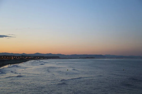 Malerischer Blick Auf Den Sonnenuntergang Meer Valencia — Stockfoto