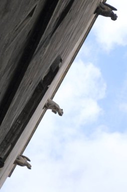 Barcelona, Katalonya, İspanya-06 Haziran 2018: Ayrıntılar kutsal kilise katedral bazilikanın Kutsal Haç ve Santa baki, Katalonya, İspanya.