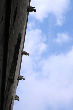 Barcelona, Katalonya, İspanya-06 Haziran 2018: Ayrıntılar kutsal kilise katedral bazilikanın Kutsal Haç ve Santa baki, Katalonya, İspanya.