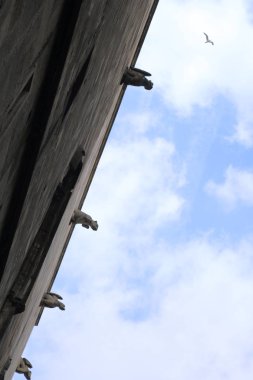 Barcelona, Katalonya, İspanya-06 Haziran 2018: Ayrıntılar kutsal kilise katedral bazilikanın Kutsal Haç ve Santa baki, Katalonya, İspanya.