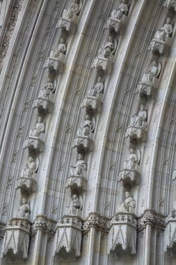 Barcelona, Katalonya, İspanya-06 Haziran 2018: Ayrıntılar kutsal kilise katedral bazilikanın Kutsal Haç ve Santa baki, Katalonya, İspanya.