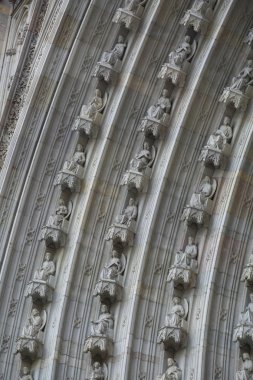 Barcelona, Katalonya, İspanya-06 Haziran 2018: Ayrıntılar kutsal kilise katedral bazilikanın Kutsal Haç ve Santa baki, Katalonya, İspanya.