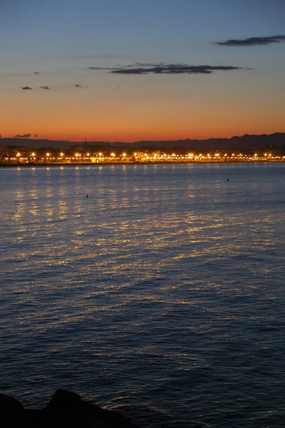 Pintoresca Vista Mar Atardecer Valencia — Foto de Stock