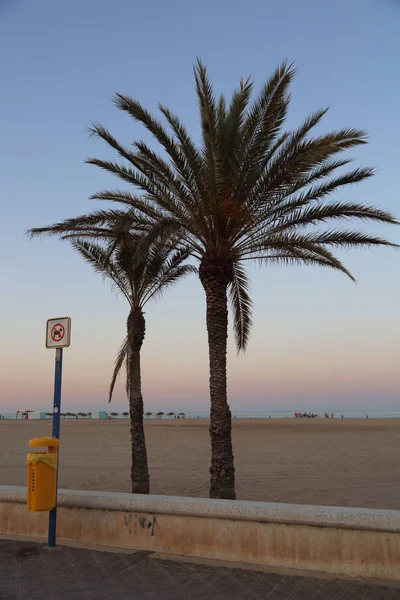 Tampilan Matahari Terbenam Yang Indah Laut Valencia — Stok Foto