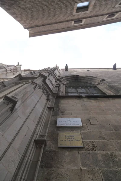 Barcelona Catalonia Espanha Junho 2018 Detalhes Catedral Santa Igreja Basílica — Fotografia de Stock