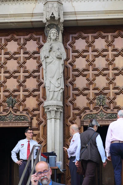 Barcelona Catalonia Spain June 2018 Details Holy Church Cathedral Basilica — Stock Photo, Image