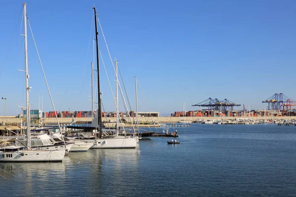 Valencia Spain June 2018 Beautiful View Yachts Sea Port Summer — Stock Photo, Image