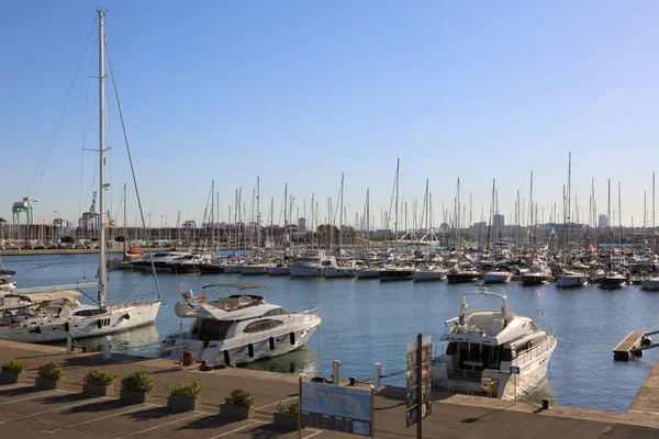 Valencia Espagne Juin 2018 Belle Vue Sur Les Yachts Port — Photo