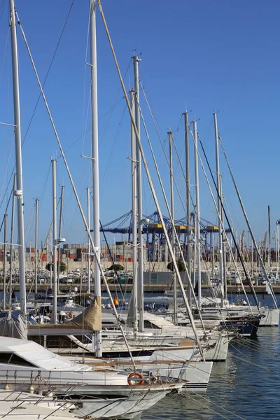 Valencia Spanya Haziran 2018 Güzel Manzara Yatlar Liman Yaz Sezonu — Stok fotoğraf