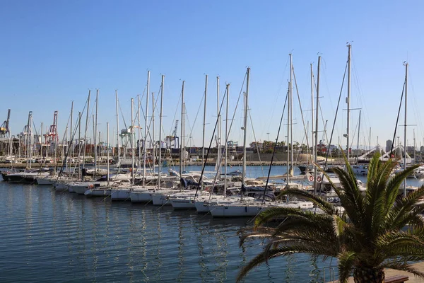 Valencia Spanien Juni 2018 Vacker Utsikt Yachter Och Hamn Sommarsäsongen — Stockfoto