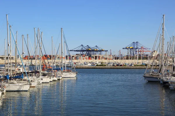 Valencia España Junio 2018 Hermosa Vista Yates Puerto Marítimo Temporada —  Fotos de Stock