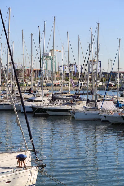 Valencia España Junio 2018 Hermosa Vista Yates Puerto Marítimo Temporada —  Fotos de Stock