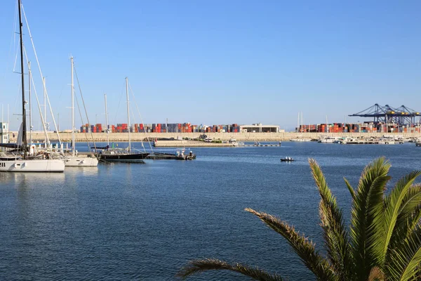 Valencia Spanya Haziran 2018 Güzel Manzara Yatlar Liman Yaz Sezonu — Stok fotoğraf