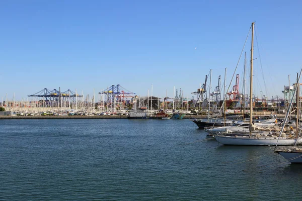 Valencia Spanje Juni 2018 Prachtig Uitzicht Jachten Zeehaven Het Zomerseizoen — Stockfoto