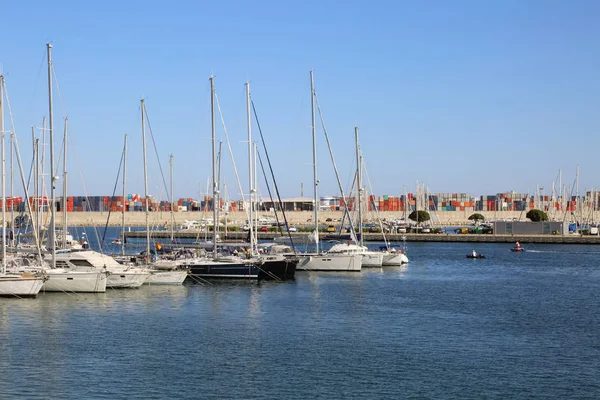 Valencia Hiszpania Czerwca 2018 Piękny Widok Jachty Port Morski Sezonie — Zdjęcie stockowe