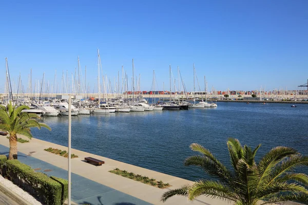 Valencia Spanje Juni 2018 Prachtig Uitzicht Jachten Zeehaven Het Zomerseizoen — Stockfoto