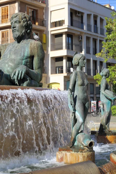 Valencia Spanje Juni 2018 Valencia Turia Rivier Fontein Het Plaza — Stockfoto