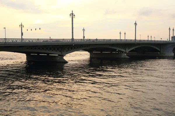 Saint Petersburg Blagoveshchensky Köprüsü Nde Gün Batımı Görünümü Rusya — Stok fotoğraf