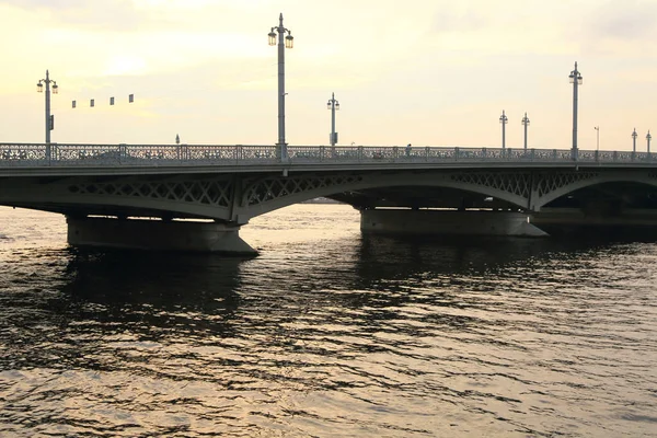 Sunset View Blagoveshchensky Bridge Saint Petersburg Russia — Stock Photo, Image