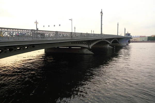 Saint Petersburg Blagoveshchensky Köprüsü Nde Gün Batımı Görünümü Rusya — Stok fotoğraf