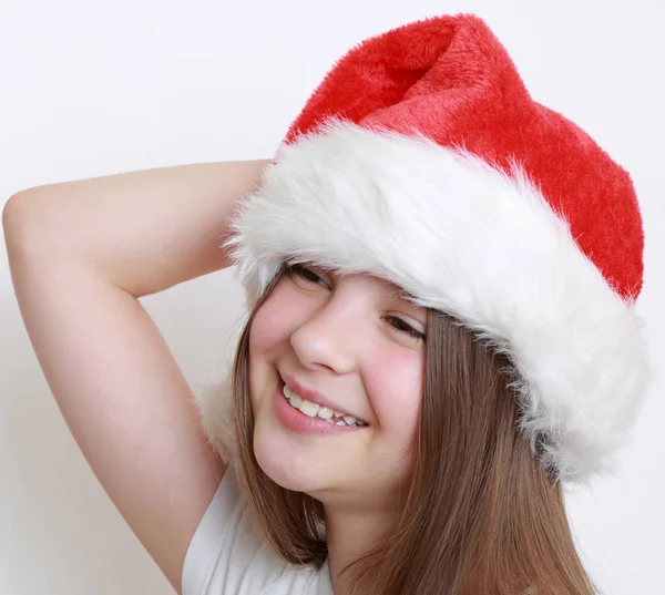 Niño Sombrero Santa — Foto de Stock