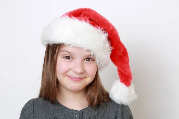 Enfant Chapeau Père Noël — Photo