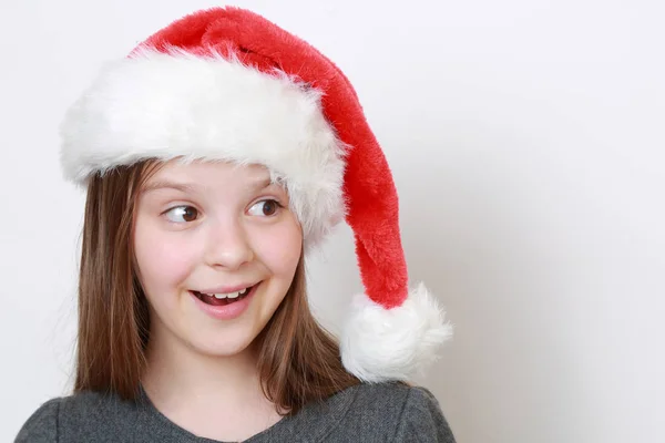 Enfant Chapeau Père Noël — Photo