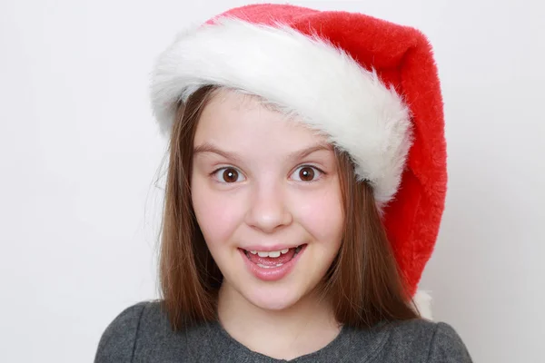 Niño Sombrero Santa — Foto de Stock