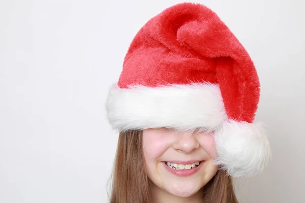 Enfant Chapeau Père Noël — Photo