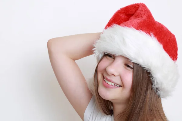 Niño Sombrero Santa — Foto de Stock