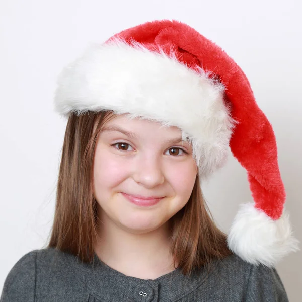 Enfant Chapeau Père Noël — Photo