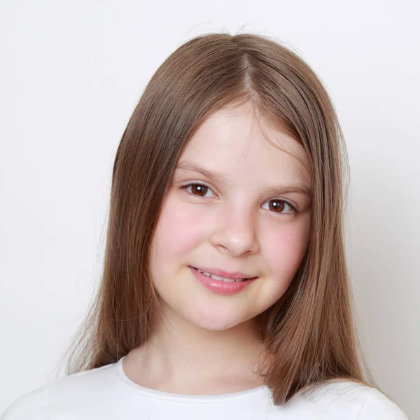 Close Portrait Emotional Little Girl — Stock Photo, Image