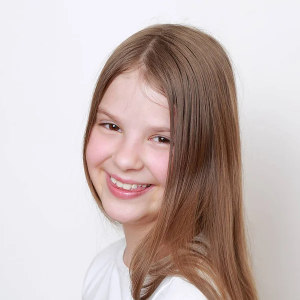 Close Portrait Emotional Little Girl — Stock Photo, Image