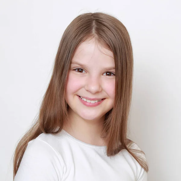 Close Portrait Emotional Little Girl — Stock Photo, Image