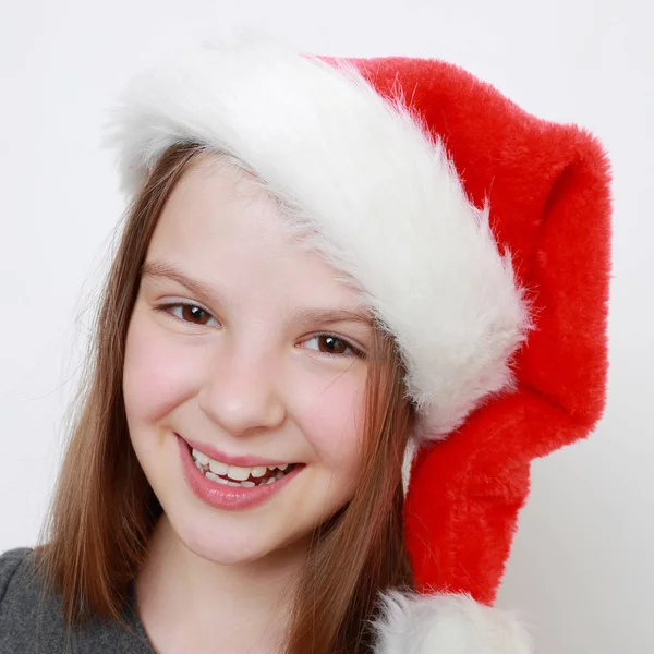 Adorable Little Girl Santa Hat Royalty Free Stock Images