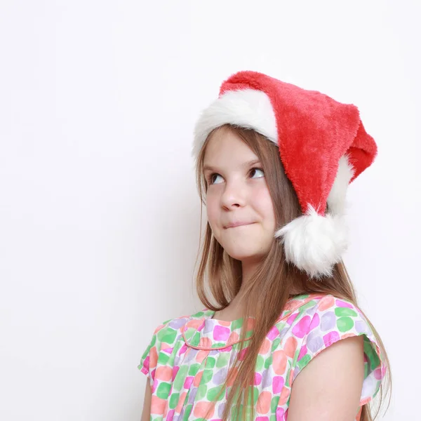 Niña Sombrero Santa —  Fotos de Stock