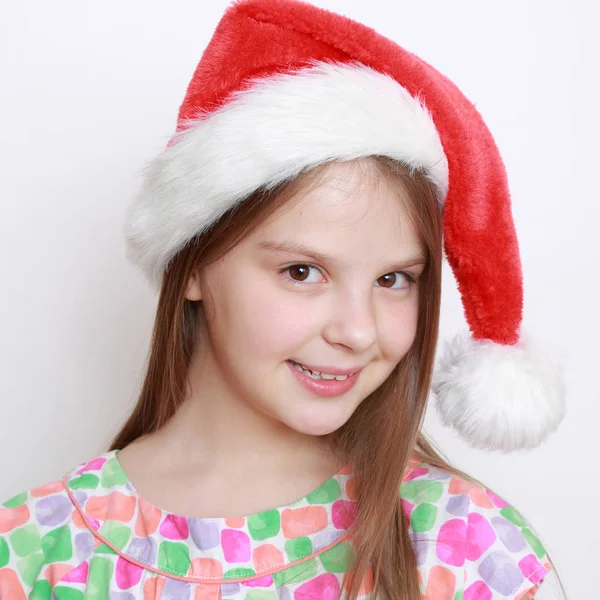 Dziewczynka Santa Hat — Zdjęcie stockowe