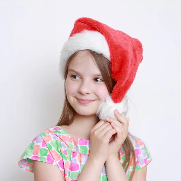 Niña Sombrero Santa —  Fotos de Stock