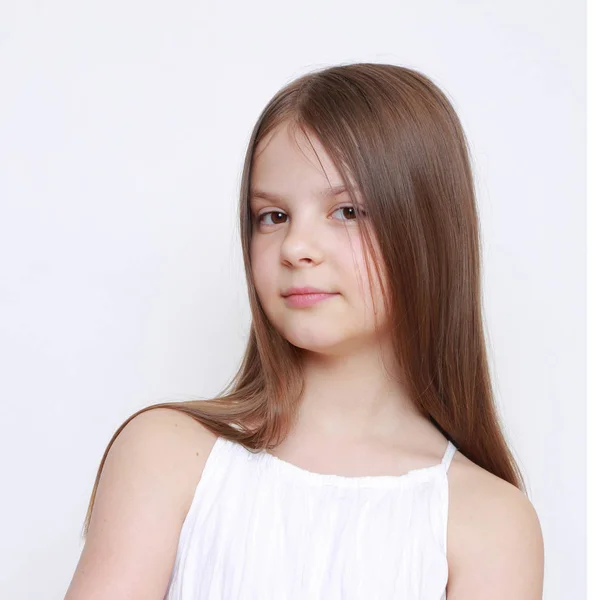 Studio Portrait Emotional Little Girl — Stock Photo, Image