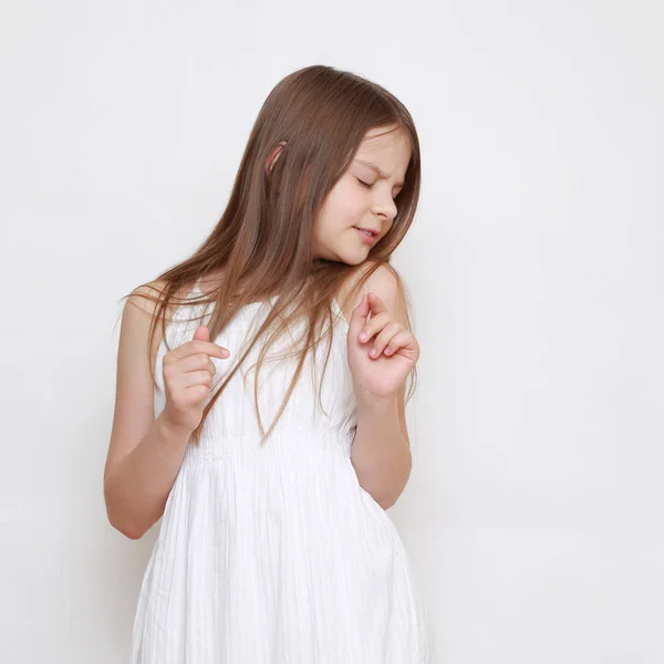 Studio Image Emotional Little Girl — Stock Photo, Image