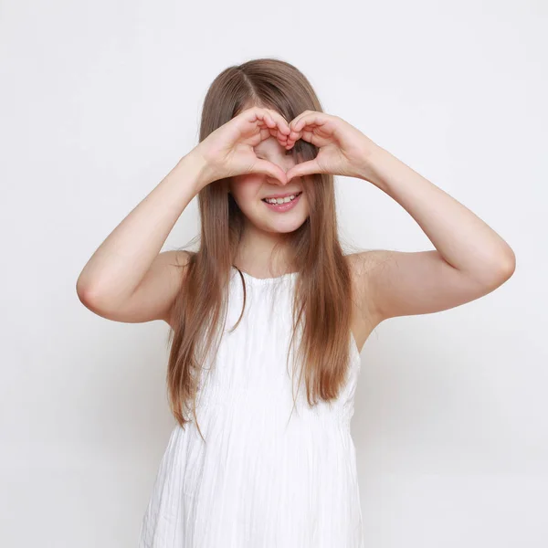 Studio Foto Van Emotionele Meisje — Stockfoto