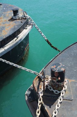 Genoa, İtalya - 6 Nisan 2018: Ayrıntılarda picturesque Port Cenova (Genova) bahar güneşli bir günde, İtalya.