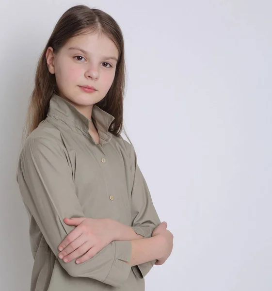 Estudio Retrato Europeo Caucásico Adolescente Chica — Foto de Stock