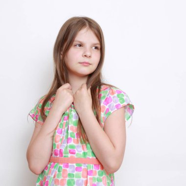 Duygusal küçük bir kızın görüntüsü